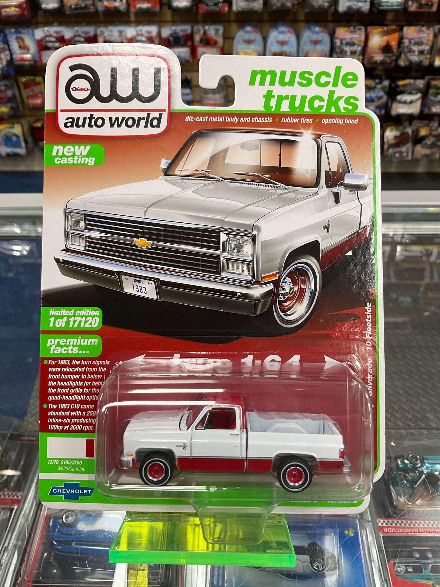 Auto World 1983 Chevy Silverado 10 Fleetside White/Carmine