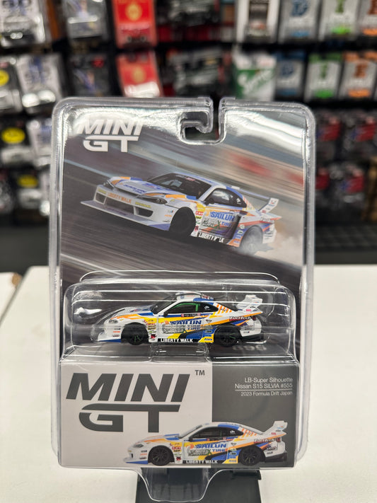 Mini GT 895 LB-Super Silhouette Nissan S15 Silvia #555 2023 Formula Drift Japan