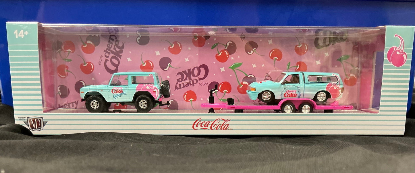 M2 Machines Cherry Coke 76 Ford Bronco & 95 Ford Ranger XLT S03
