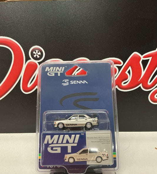 Mini GT 1076 Mercedes-Benz 190 E 2.3- 16 #11 1984 Nürburgring Race of Champions w/ Figure Ayrton Senna