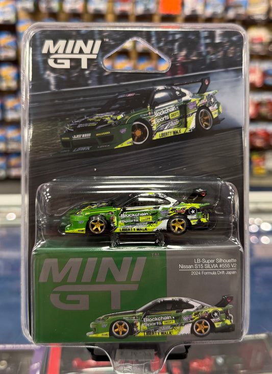 Mini GT 823 LB-Super Silhouette Nissan S15 SILVIA #555 V2 2024 Formula Drift Japan