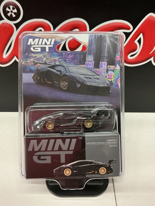 Mini GT 1087 LB Works Lamborghini Aventador Limited Edition Matte Black