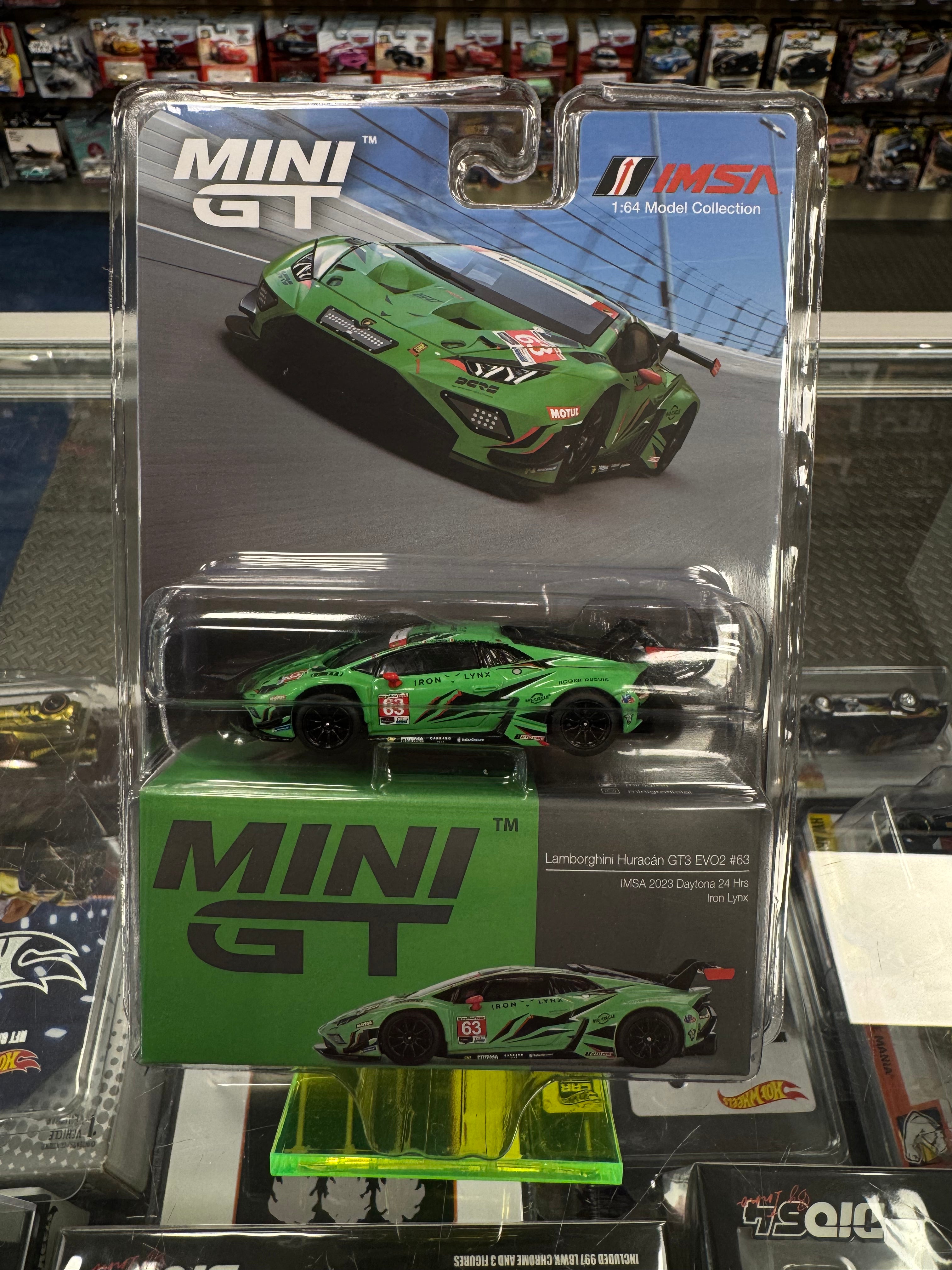 MiniGT 813 Lamborghini Huracán GT3 EVO2 #63 IMSA 2023 Daytona 24