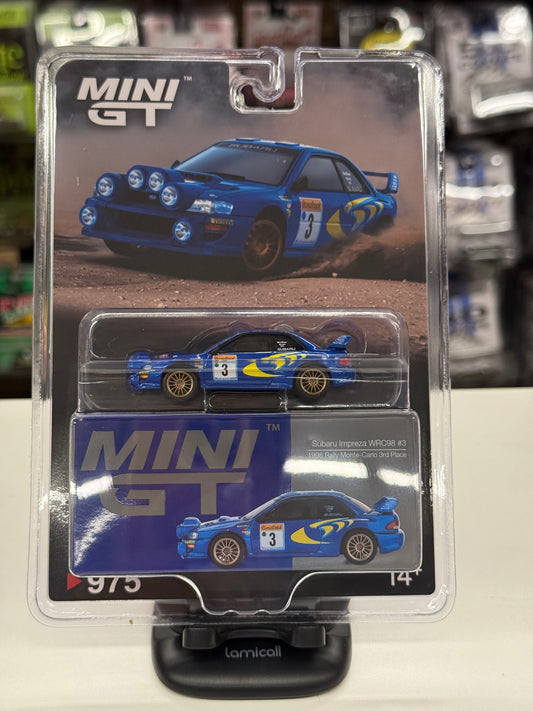 Mini GT 975 Subaru Impreza WRC98 #3 1998 Rally Monte-Carlo 3rd Place