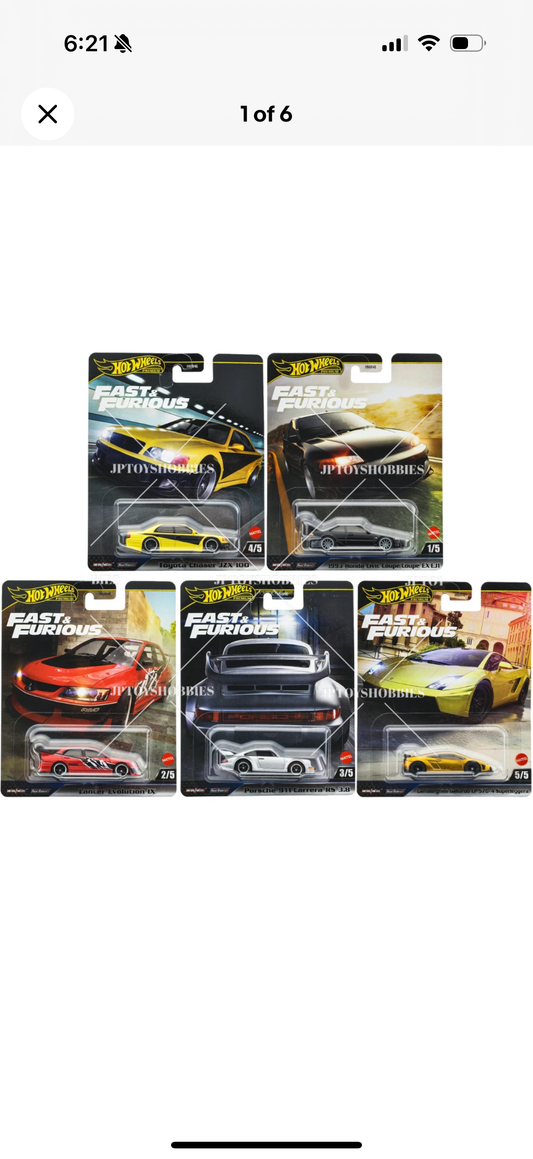 2025 Hot Wheels fast and furious Set of 5 from M