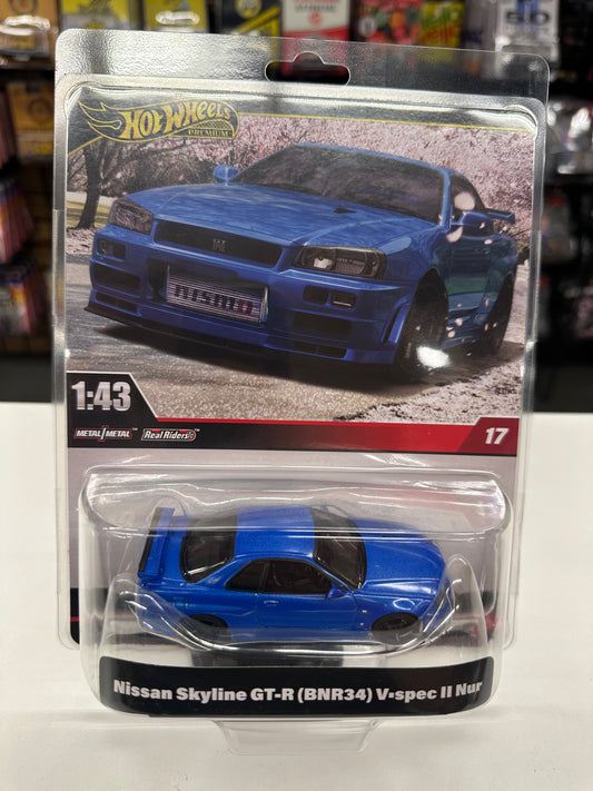 Hot Wheels Premium 1:43 Scale Nissan Skyline GT-R (BNR34) V-Spec II Nur