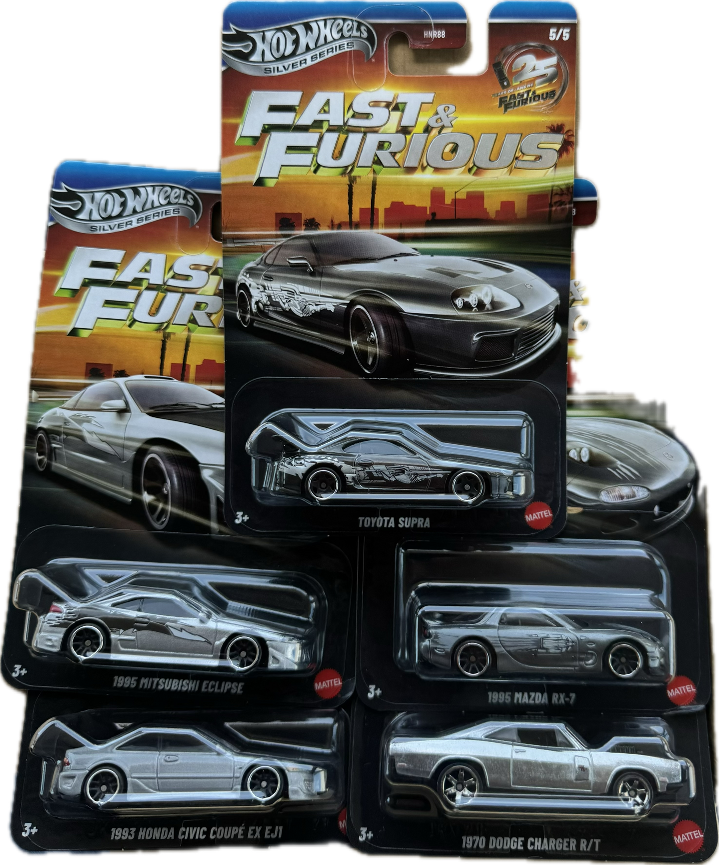 2026 Hot Wheels Silver Series Fast & Furious 25th Anniversary Set of 5