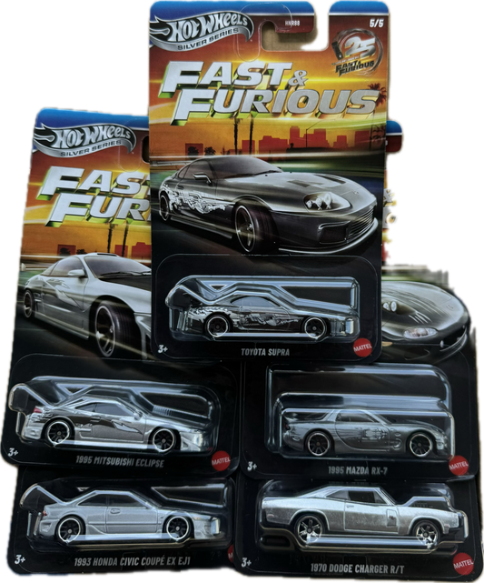 2026 Hot Wheels Silver Series Fast & Furious 25th Anniversary Set of 5