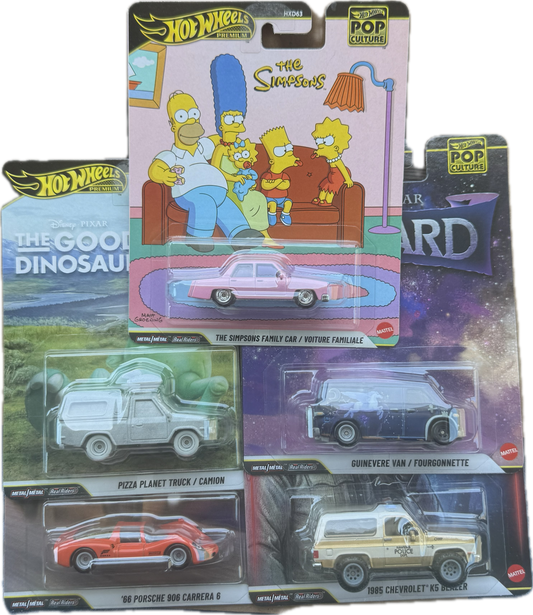 Hot Wheels Pop Culture 2026 Mix 5 Complete Set Simpsons Stranger Things Forza