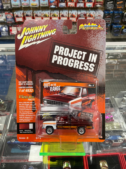 Johnny Lightning Project in Progress 1984 Ford Ranger Med. Canyon Red/White