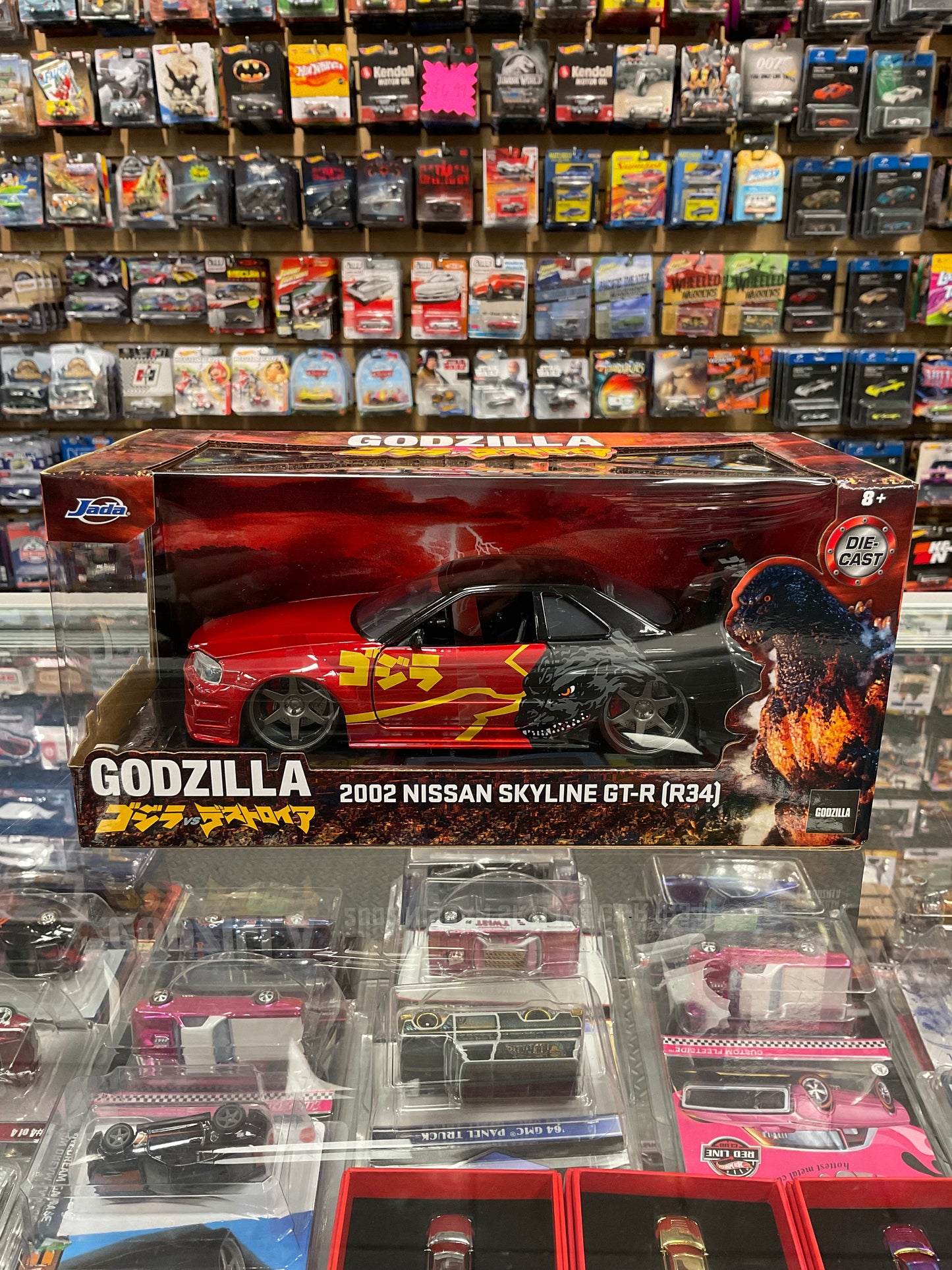 Jada 1:24 Godzilla 2002 Nissan Skyline GT-R R34