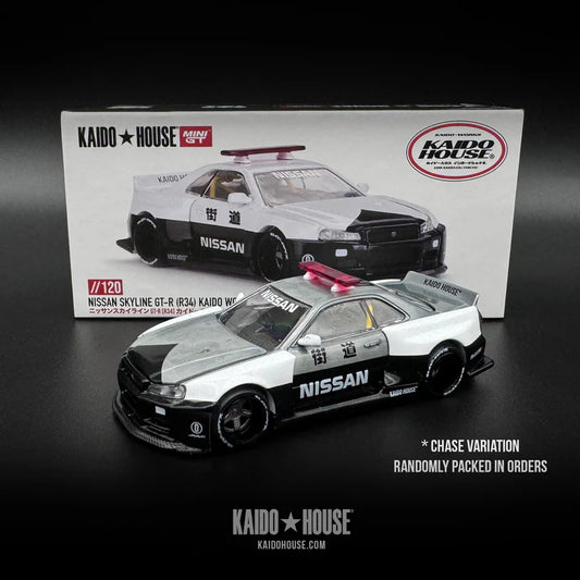 Kaido House 120 CHASE Nissan Skyline GT-R (R34) Kaido Works V2 Aero (Japan Police)