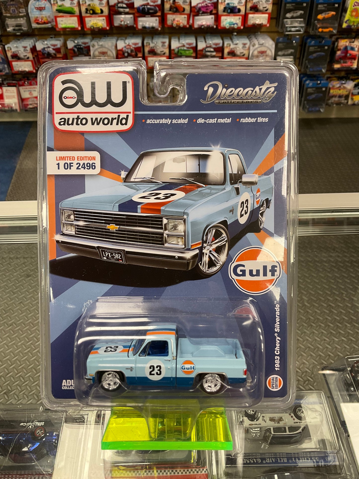 Auto World DiecastZ Exclusive 1983 Chevy Silverado Gulf