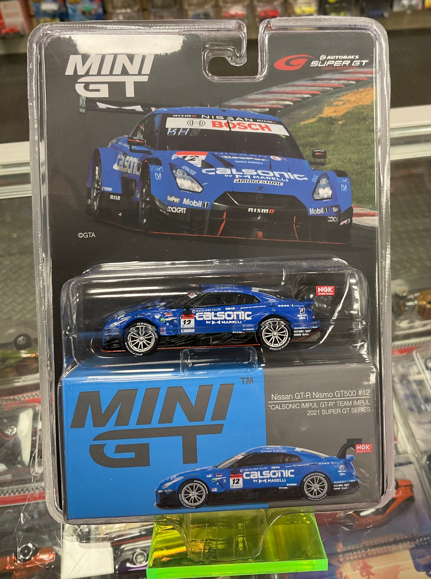 MiniGT 636 Nissan GT-R Nismo GT500 #12 “CALSONIC IMPUL GT-R” TEAM IMPUL 2021 SUPER GT SERIES