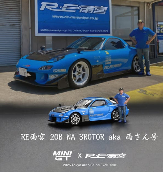 Mini GT 880 Tokyo Auto Salon 2025 exclusive Mazda RX-7 Re-Amemiya w/ AMA-san figure
