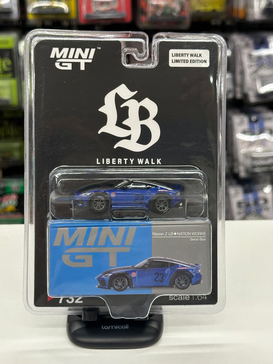 Mini GT 732 Nissan LB Nation Works Seiran Blue  Liberty Walk Shop Edition