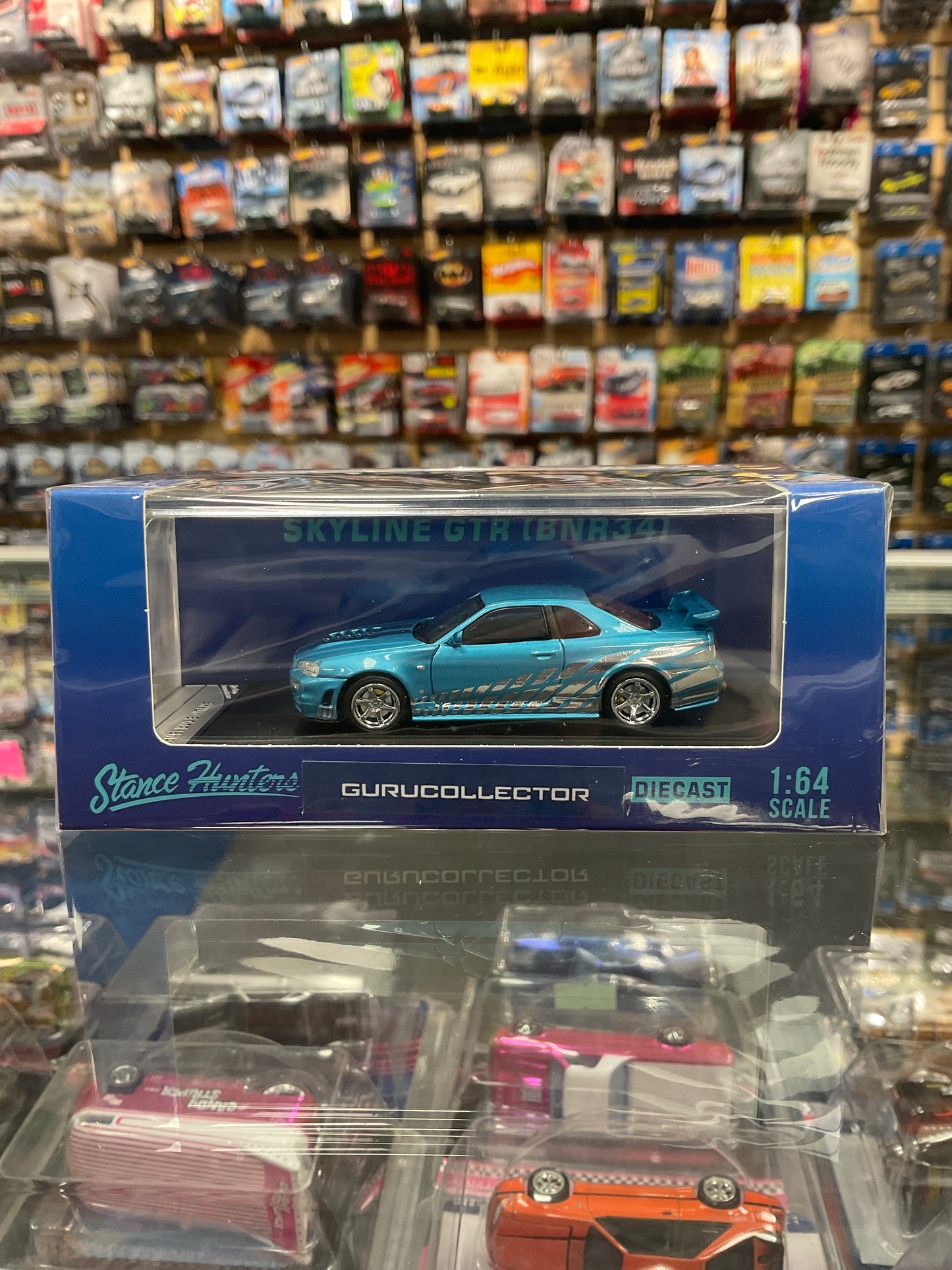 Stance Hunter Guru Collector Nissan Skyline R34 blue/Chrome