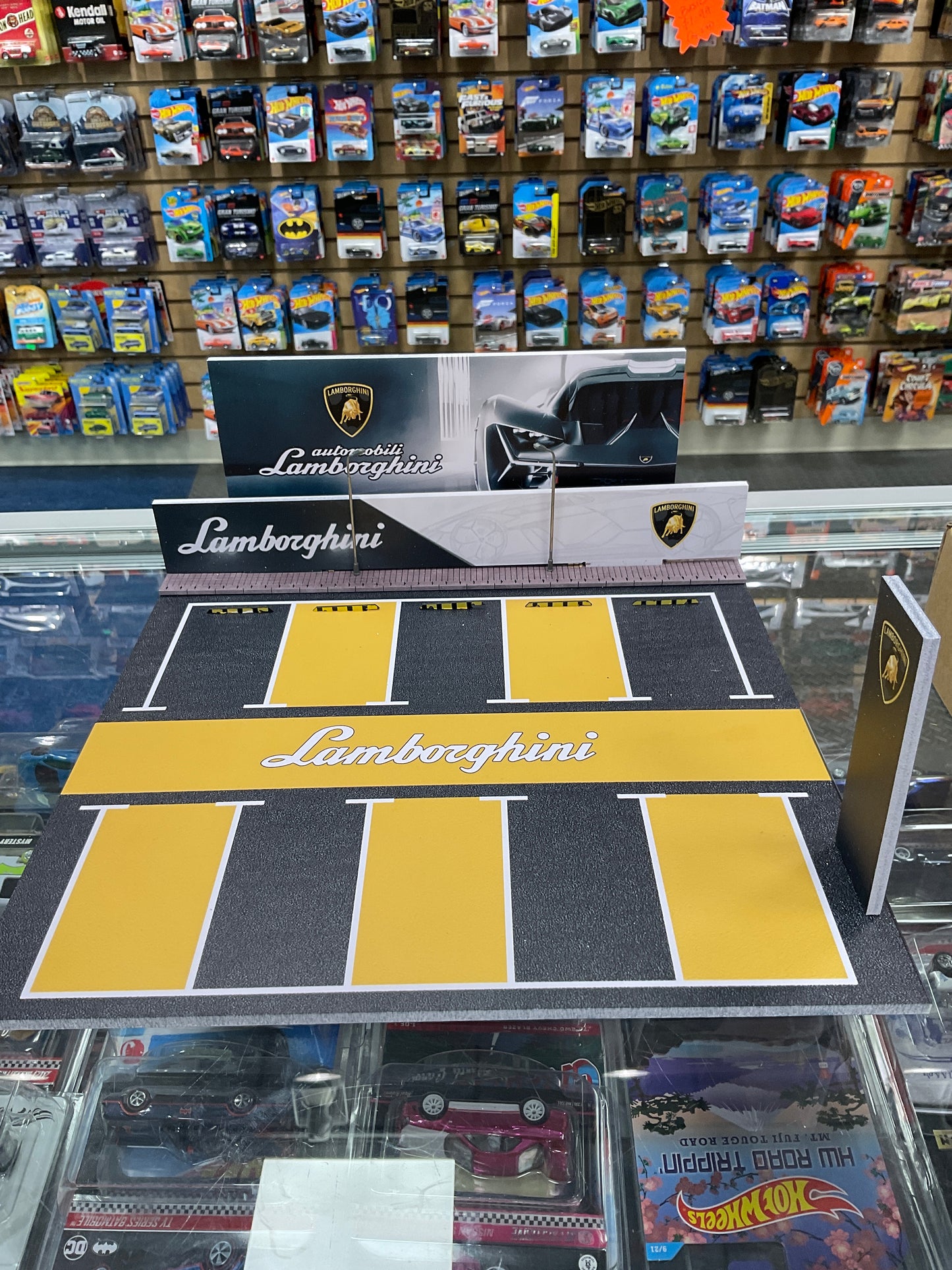 MoreArt Lamborghini Parking lot diorama with lights