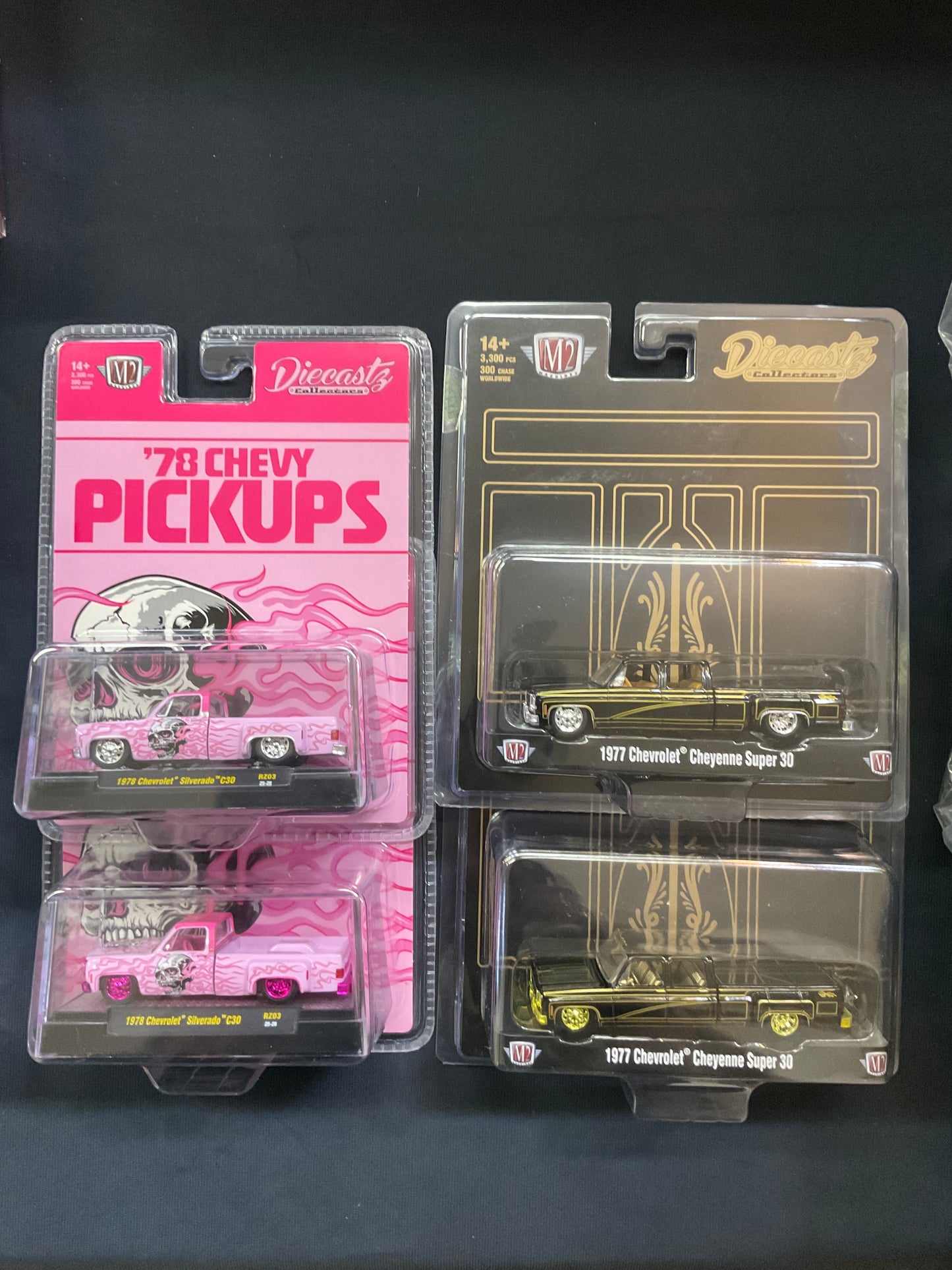 M2 DiecastZ Exclusive Chase set 1977 Chevy Cheyenne super 30 & 1978 Chevy Cheyenne C30
