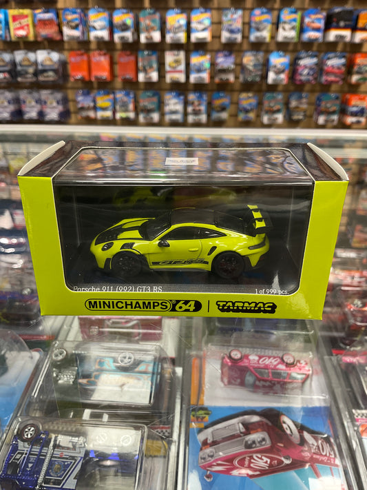 Minichamps64 Tarmac Porsche 911 (992) GT3 RS Acid Green Limited to 999