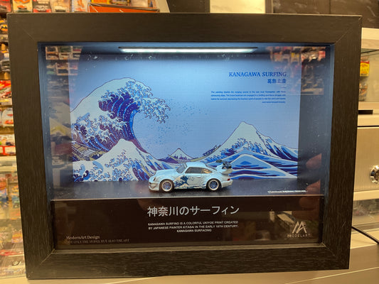 Modelart Timemicro Kanagawa Surfing RWB shadow box Frame with Light up feature