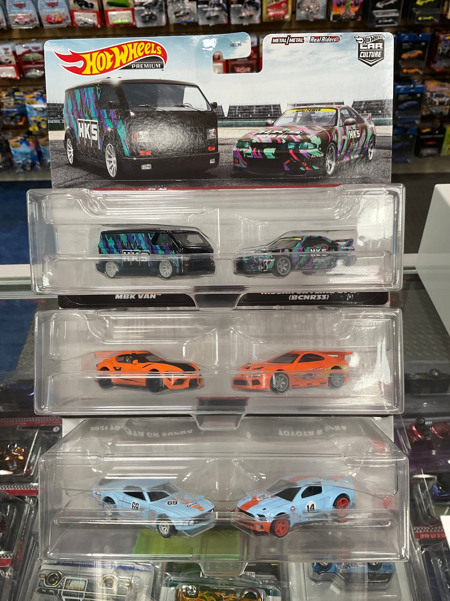 Hot Wheels Car Culture 2 Pack HBL96 H Case 3Pcs Set - Mustang / Supra / GTR R32