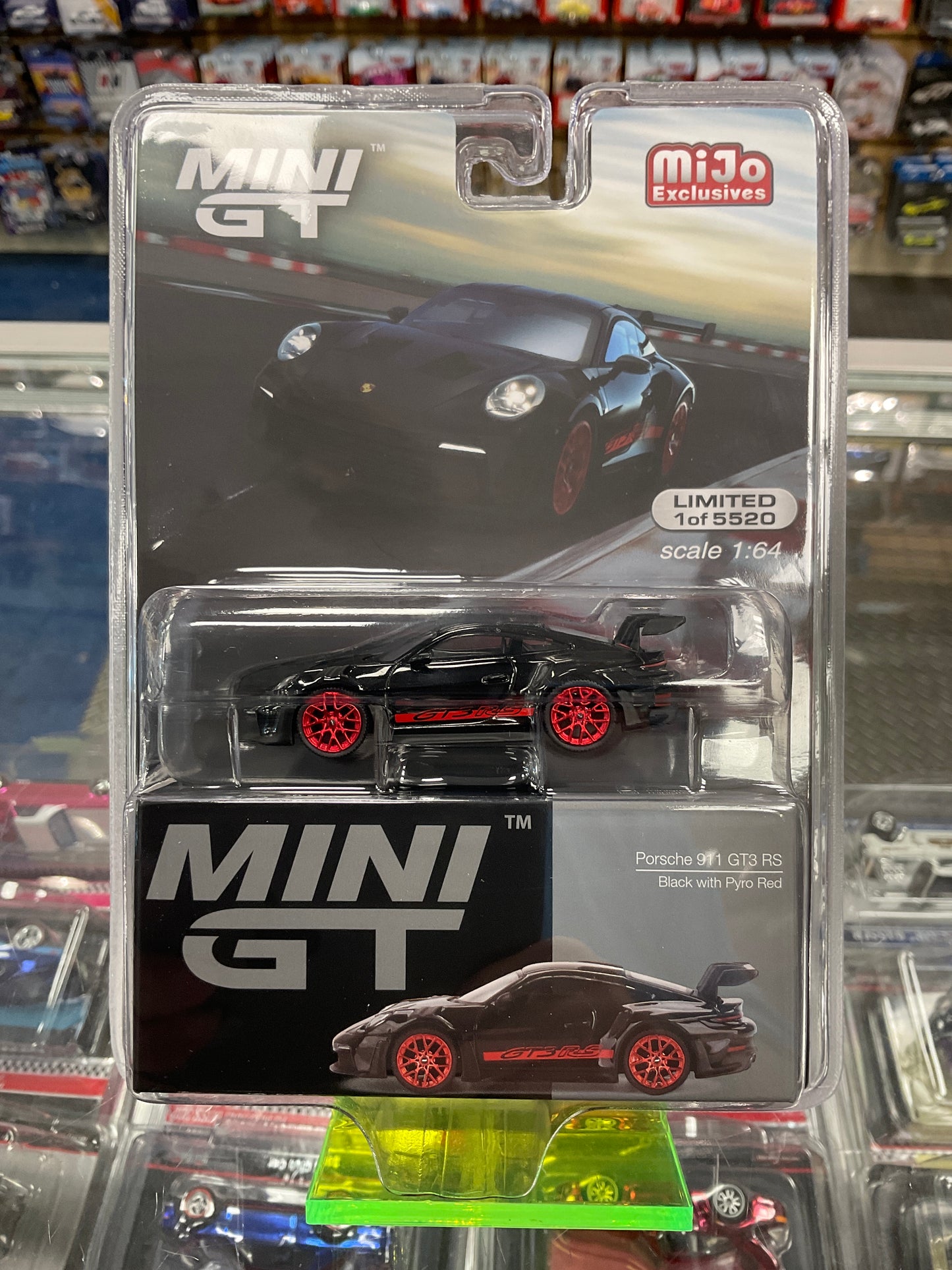 MiniGT 681 Porsche 911 GT3 RS Black with Pyro Red