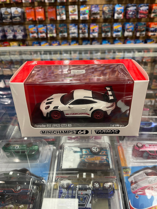 Minichamps64 Tarmac Porsche 911 (992) GT3 RS White & Red limited to 999