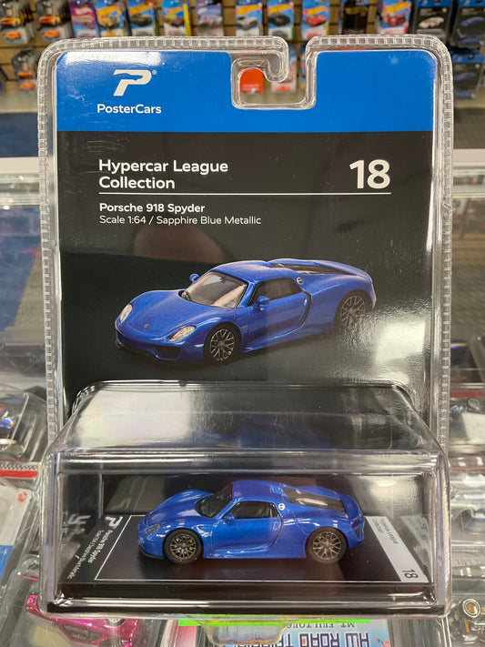 PosterCars League Collection Porsche 918 Spyder Sapphire Blue Metallic 18